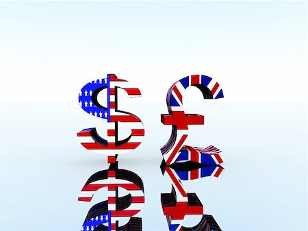 A set of US and UK currency symbols. Stock Photo - Budget Royalty-Free & Subscription, Code: 400-04938960