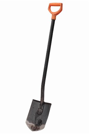 Garden shovel, isolated on white background. Containing clipping path Stock Photo - Budget Royalty-Free & Subscription, Code: 400-04939256