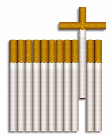 simsearch:400-04522359,k - Illustration of cigarettes composed to a grave Photographie de stock - Aubaine LD & Abonnement, Code: 400-04939392
