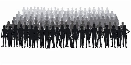 simsearch:400-03911285,k - Silhouettes of people - large crowd Stock Photo - Budget Royalty-Free & Subscription, Code: 400-04939865
