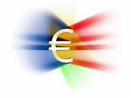 simsearch:400-04968347,k - euro sign in the middle, various colour lights,  white background Stock Photo - Budget Royalty-Free & Subscription, Code: 400-04939944