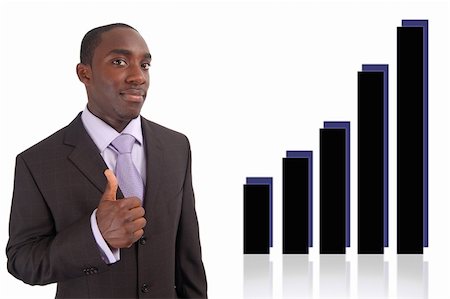 This is an image of businessman with his thumbs up to indicate good rise in profits/graph. Stock Photo - Budget Royalty-Free & Subscription, Code: 400-04931859