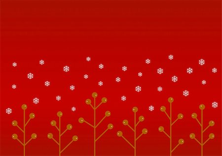 christmas berries and snowflakes on red gradient background Foto de stock - Super Valor sin royalties y Suscripción, Código: 400-04932095