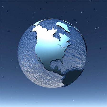 simsearch:614-06813414,k - 3d render of the globe on a blue starry background Photographie de stock - Aubaine LD & Abonnement, Code: 400-04932171