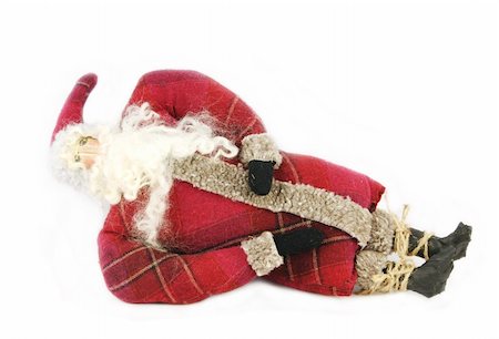 exhausted santa claus - Reclining Father Christmas - isolated Stock Photo - Budget Royalty-Free & Subscription, Code: 400-04932191