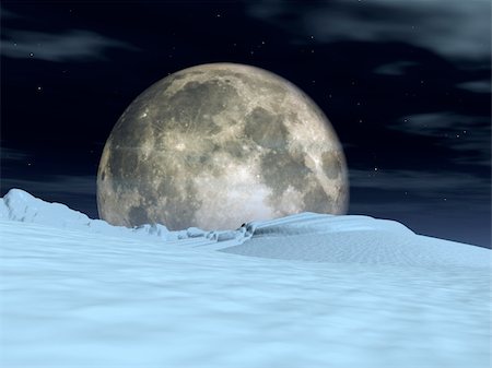 simsearch:400-04474126,k - The moon in the nighttime sky in an landscape. Stock Photo - Budget Royalty-Free & Subscription, Code: 400-04932333