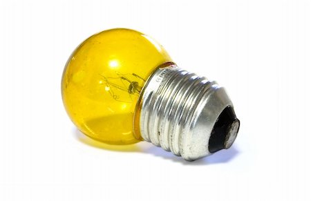 simsearch:400-03928538,k - Yellow ligh bulb on white background Stock Photo - Budget Royalty-Free & Subscription, Code: 400-04932457