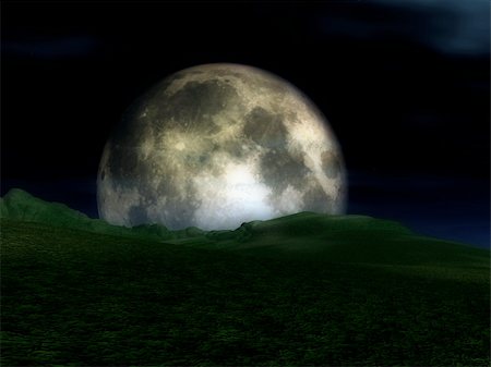 simsearch:400-04474126,k - The moon in the nighttime sky in an landscape. Stock Photo - Budget Royalty-Free & Subscription, Code: 400-04932669