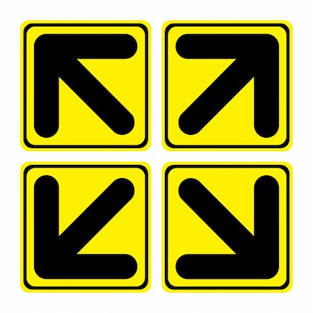 simsearch:400-04776651,k - Four big yellow arrows signs composition out Stock Photo - Budget Royalty-Free & Subscription, Code: 400-04932677