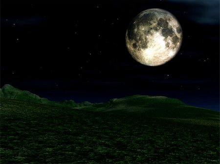 simsearch:400-04474126,k - The moon in the nighttime sky in an landscape Stock Photo - Budget Royalty-Free & Subscription, Code: 400-04932670