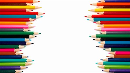 simsearch:400-03947012,k - Assortment of coloured pencils with shadow on white background Stock Photo - Budget Royalty-Free & Subscription, Code: 400-04932709