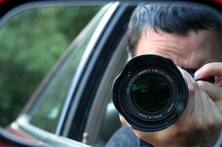 Paparazzi - Man taking photo from car Stock Photo - Budget Royalty-Free & Subscription, Code: 400-04933196