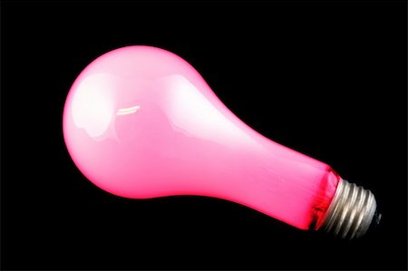 simsearch:640-01354128,k - Bright Red Light Bulb on Isolated Black Background Photographie de stock - Aubaine LD & Abonnement, Code: 400-04933317