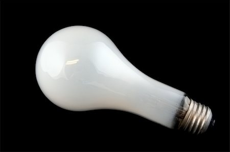 simsearch:640-01354128,k - Bright White Light Bulb on Isolated Black Background Photographie de stock - Aubaine LD & Abonnement, Code: 400-04933318