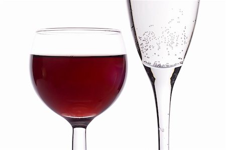 simsearch:400-03942813,k - Close up of red wine and champagne. Foto de stock - Royalty-Free Super Valor e Assinatura, Número: 400-04933414
