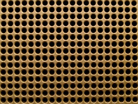 radiator grille - Futuristic golden hole grid making an abstract pattern. Foto de stock - Super Valor sin royalties y Suscripción, Código: 400-04933521