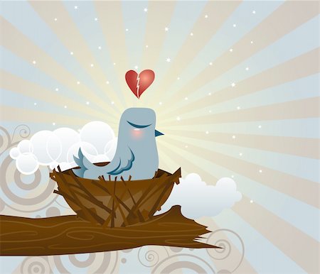 Lonely little bluebird lost his love Stockbilder - Microstock & Abonnement, Bildnummer: 400-04933576