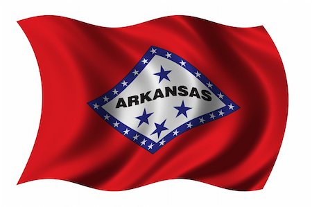 simsearch:400-08250314,k - Flag of Arkansas waving in the wind - clipping path included Stock Photo - Budget Royalty-Free & Subscription, Code: 400-04933654