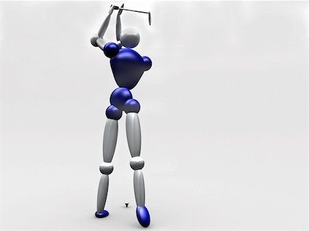 simsearch:400-05104948,k - computer generated image of a 3d Golfer Stock Photo - Budget Royalty-Free & Subscription, Code: 400-04944297