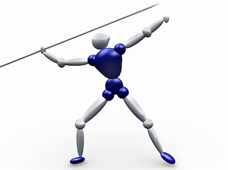 computer generated image of a 3d athlete throwing javelin Stock Photo - Budget Royalty-Free & Subscription, Code: 400-04944298