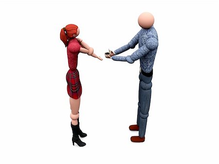 simsearch:400-04665936,k - computer generated image of a 3D Couple in love Stock Photo - Budget Royalty-Free & Subscription, Code: 400-04944327