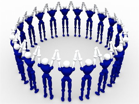 computer generated image of 3d people in a circle Stock Photo - Budget Royalty-Free & Subscription, Code: 400-04944322
