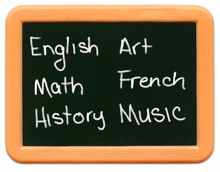 french school work - Child's mini plastic chalkboard - School Subjects. Photographie de stock - Aubaine LD & Abonnement, Code: 400-04944709