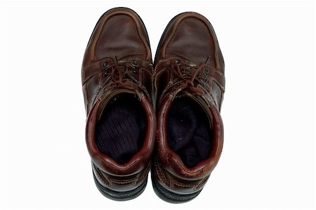 suit shoes back - Brown shoes isolated on a white back ground Stock Photo - Budget Royalty-Free & Subscription, Code: 400-04944895
