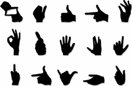 silhouette hand grasp - hands gesture clip-art Photographie de stock - Aubaine LD & Abonnement, Code: 400-04944952