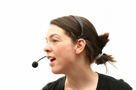 simsearch:400-07984991,k - woman with headset. Isolated over white Photographie de stock - Aubaine LD & Abonnement, Code: 400-04945126