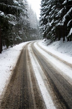 pictures belgium in snow - a snowy road in the ardennes Belgium Stock Photo - Budget Royalty-Free & Subscription, Code: 400-04946032