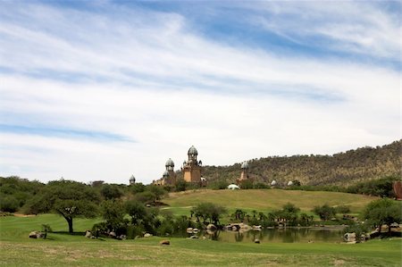 Luxurious golf course landscape on a sunny summer day. Stock Photo - Budget Royalty-Free & Subscription, Code: 400-04946256