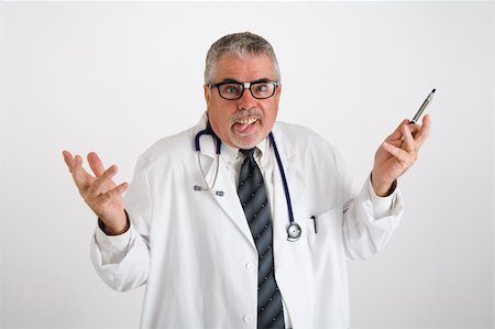 pblscooter (artist) - Doctor with buck teeth and thick horn rim glasses shrugging shoulders as if to say beats me. Stock Photo - Budget Royalty-Free & Subscription, Code: 400-04946656