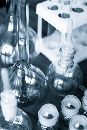 simsearch:400-04478049,k - chemical laboratory equipment - test tubes, flasks, weighting bottles etc. Still life, close-up Stock Photo - Budget Royalty-Free & Subscription, Code: 400-04947155