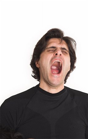 simsearch:400-04978521,k - portrait of man yawning over white background Stock Photo - Budget Royalty-Free & Subscription, Code: 400-04947379