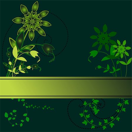 simsearch:400-05311033,k - Vector- Floral with vines and flower and copy space for text against a dark background. Stockbilder - Microstock & Abonnement, Bildnummer: 400-04947634
