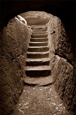 stairs on tunnel - Stairs at the end of a cave...more in my portfolio. Stock Photo - Budget Royalty-Free & Subscription, Code: 400-04948282