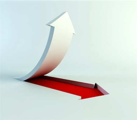 3d rendering of the rising arrow Stock Photo - Budget Royalty-Free & Subscription, Code: 400-04948890
