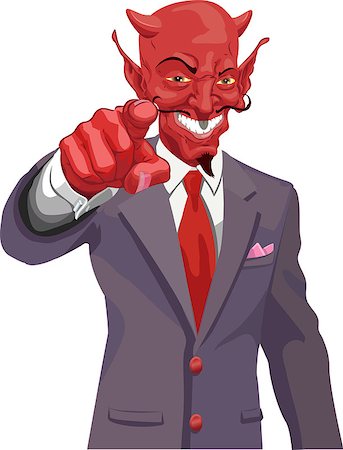 The devil wants you! Is the corporate world asking you to sell out or just the tax man wanting his due? No meshes used Foto de stock - Super Valor sin royalties y Suscripción, Código: 400-04940059