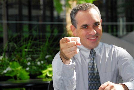 Businessman pointing finger Foto de stock - Super Valor sin royalties y Suscripción, Código: 400-04940248