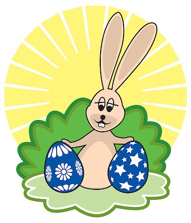 simsearch:400-05040794,k - Easter bunny with painted eggs ready for Easter Holiday Stock Photo - Budget Royalty-Free & Subscription, Code: 400-04940361