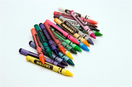 simsearch:400-04386917,k - Multi coloured crayons against a plain background Fotografie stock - Microstock e Abbonamento, Codice: 400-04940522