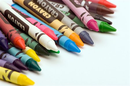 simsearch:400-04386917,k - Multi coloured crayons against a plain background Fotografie stock - Microstock e Abbonamento, Codice: 400-04940523