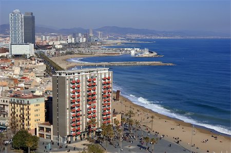 View of the seafront of the Port Olympic, Barcelona. Stock Photo - Budget Royalty-Free & Subscription, Code: 400-04940661