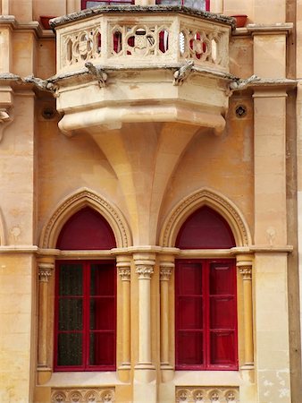 Detail of various buildings in Malta's medieval city of Mdina Fotografie stock - Microstock e Abbonamento, Codice: 400-04940718