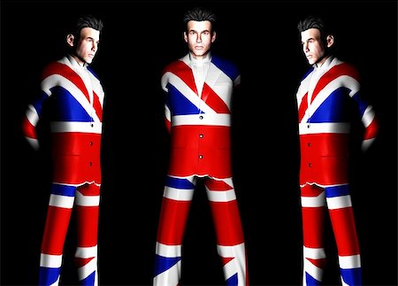 simsearch:400-03910962,k - A set of men with the Union Jack flag on their clothing, its the flag of Great Britain. Stock Photo - Budget Royalty-Free & Subscription, Code: 400-04941105
