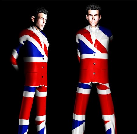 simsearch:400-03910962,k - A set of men with the Union Jack flag on their clothing, its the flag of Great Britain Stock Photo - Budget Royalty-Free & Subscription, Code: 400-04941106