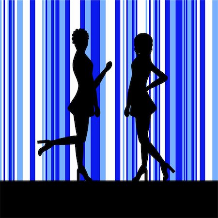 simsearch:400-03911285,k - silhouettes of female dancers Stock Photo - Budget Royalty-Free & Subscription, Code: 400-04941454