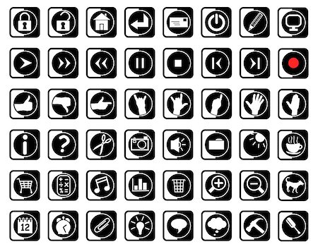 pause button - Set of editable general icons Stock Photo - Budget Royalty-Free & Subscription, Code: 400-04942023