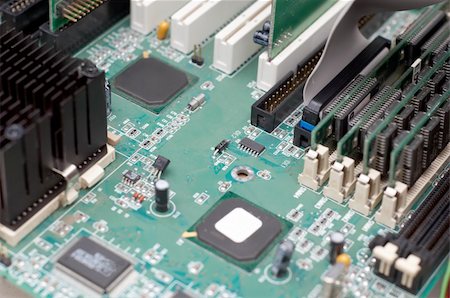 simsearch:400-06856973,k - computer mainboard with processor, extension slots and memory Stock Photo - Budget Royalty-Free & Subscription, Code: 400-04943474